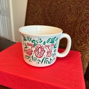 Nantucket Home “JOY” Coffee Cup Christmas Holly Leaves; 16oz